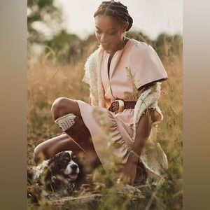 THE SOMERSET FAUX LEATHER MINI DRESS BY ANTHROPOLOGIE